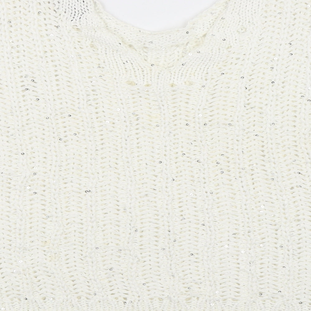 NEXT Womens White Pullover Jumper Size M