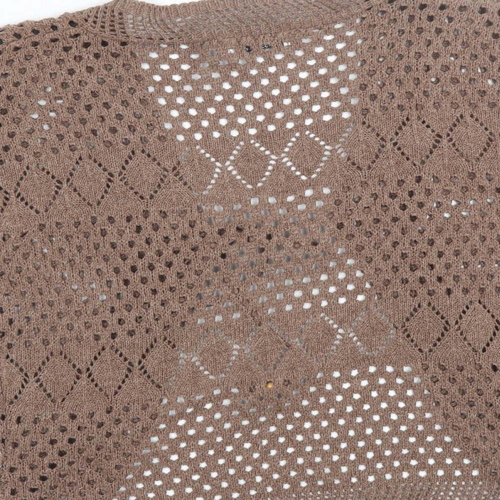 CHIC Womens Brown Cardigan Jumper Size S
