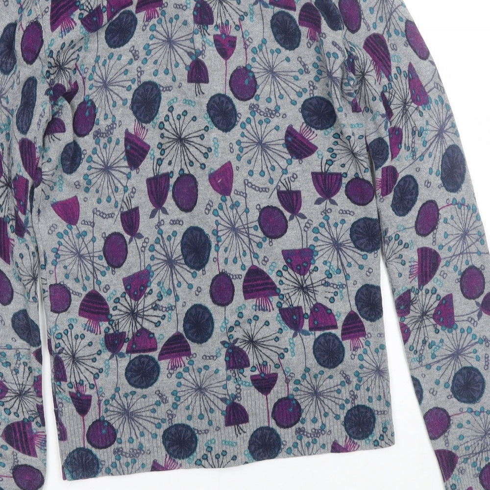 Debenhams Womens Grey Floral Cardigan Jumper Size 10