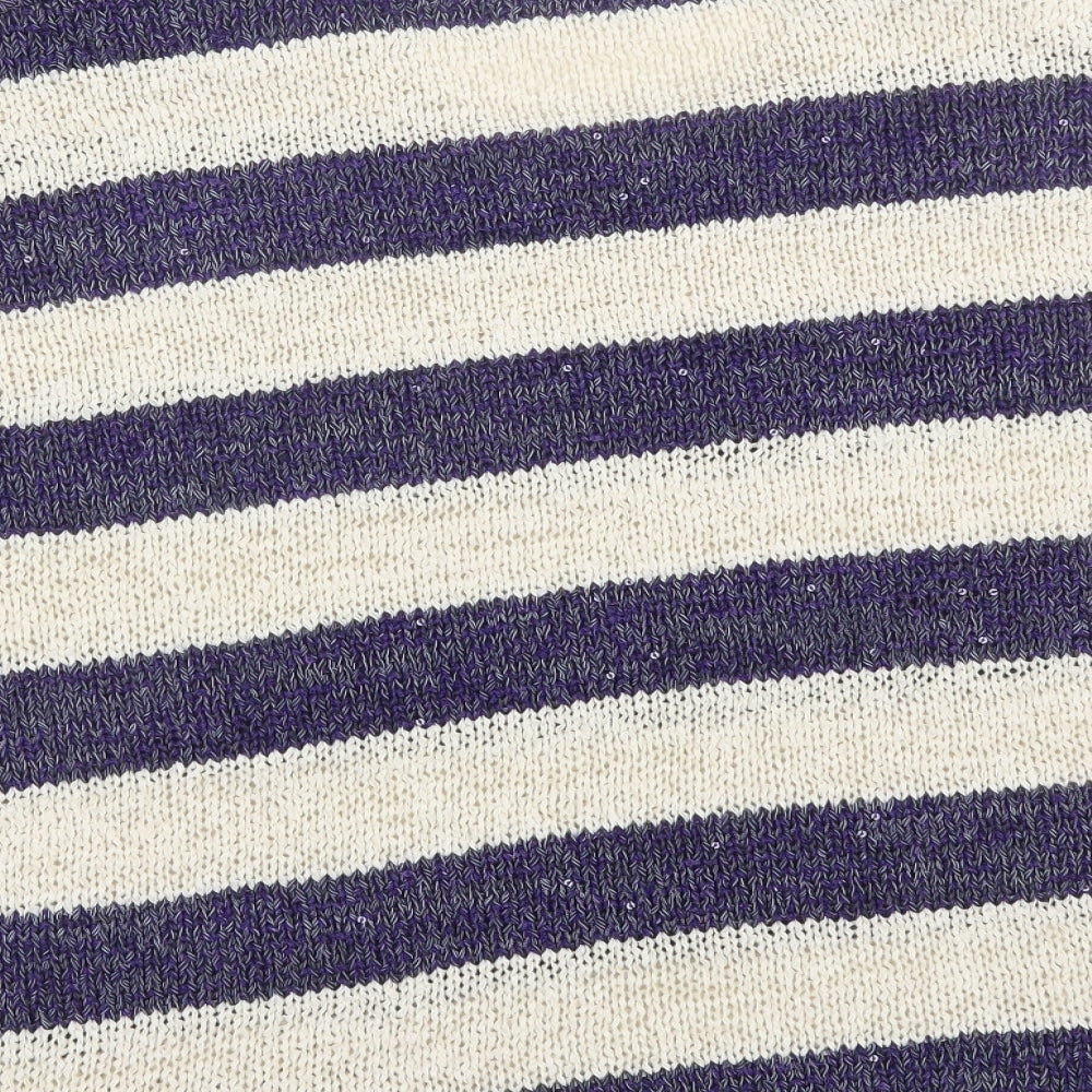 Ti Womens Purple Striped Pullover Jumper Size 16
