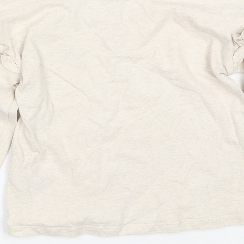 TU Girls Beige Basic T-Shirt Size 5 Years - butterfly