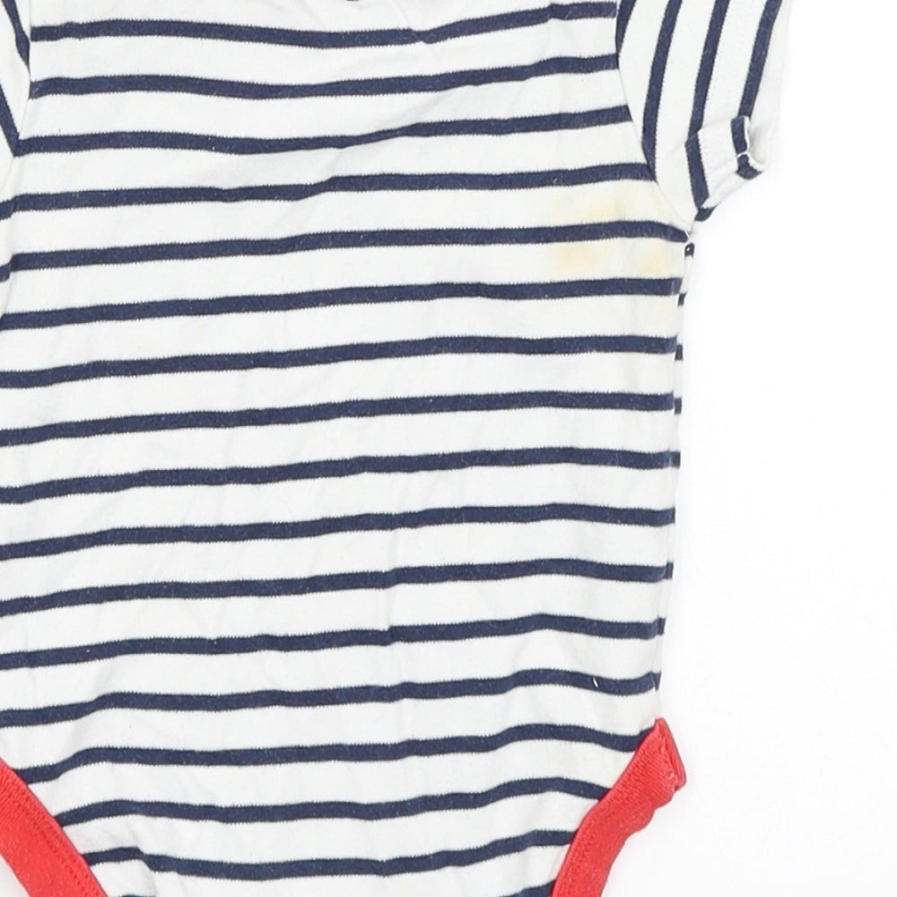 Next Baby White Striped Romper One-Piece Size 6-9 Months