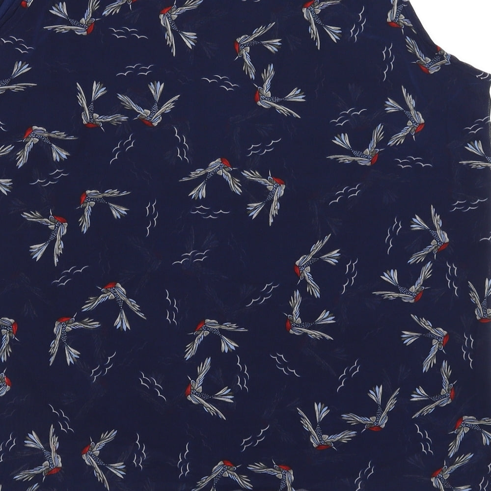 Therapy Womens Blue Basic Blouse Size 14 - Birds