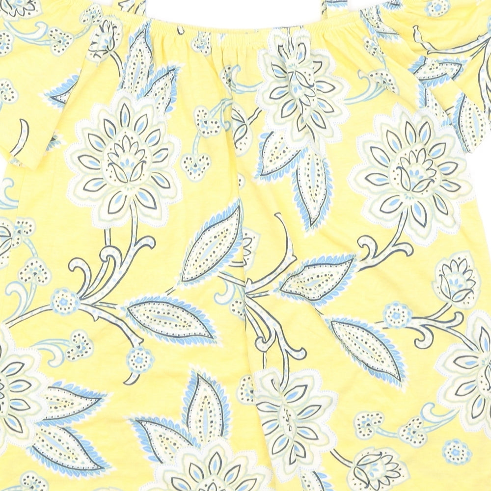 Dorothy Perkins Womens Yellow Paisley Basic Blouse Size 8