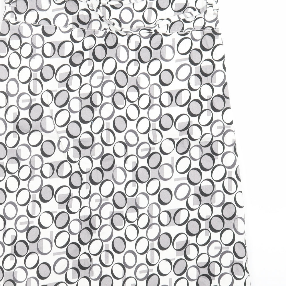 VERO MODA Womens White Geometric A-Line Skirt Size 10