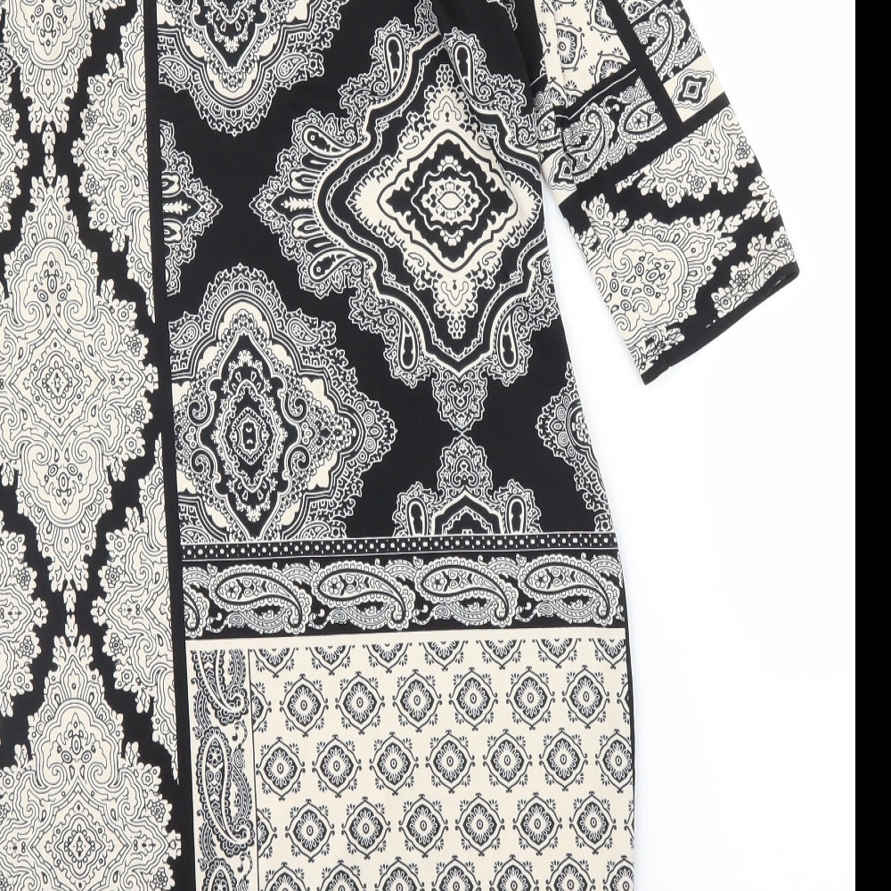 Preworn Womens Beige Paisley A-Line Size 14