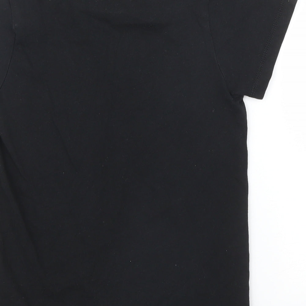 Matalan Girls Black Basic T-Shirt Size 7 Years