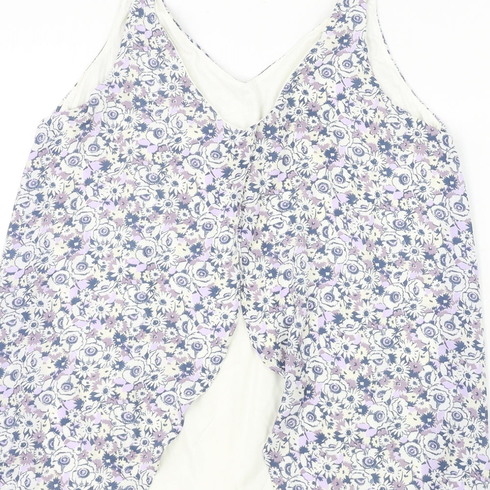 NEXT Womens White Floral Basic Tank Size 10