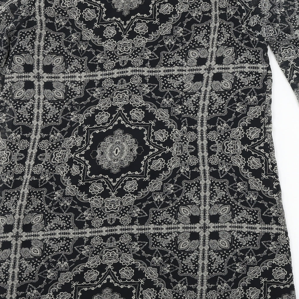 Atmosphere Womens Black Geometric A-Line Size 10