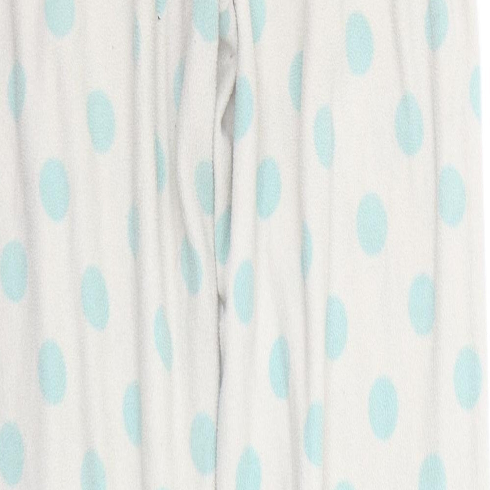 F&F Womens White Polka Dot Top Pyjama Pants Size 8