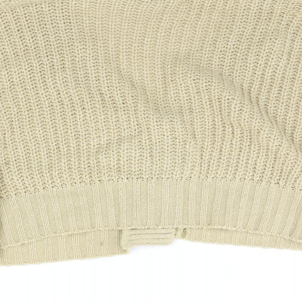 Boohoo Womens Beige Houndstooth Cardigan Jumper Size L