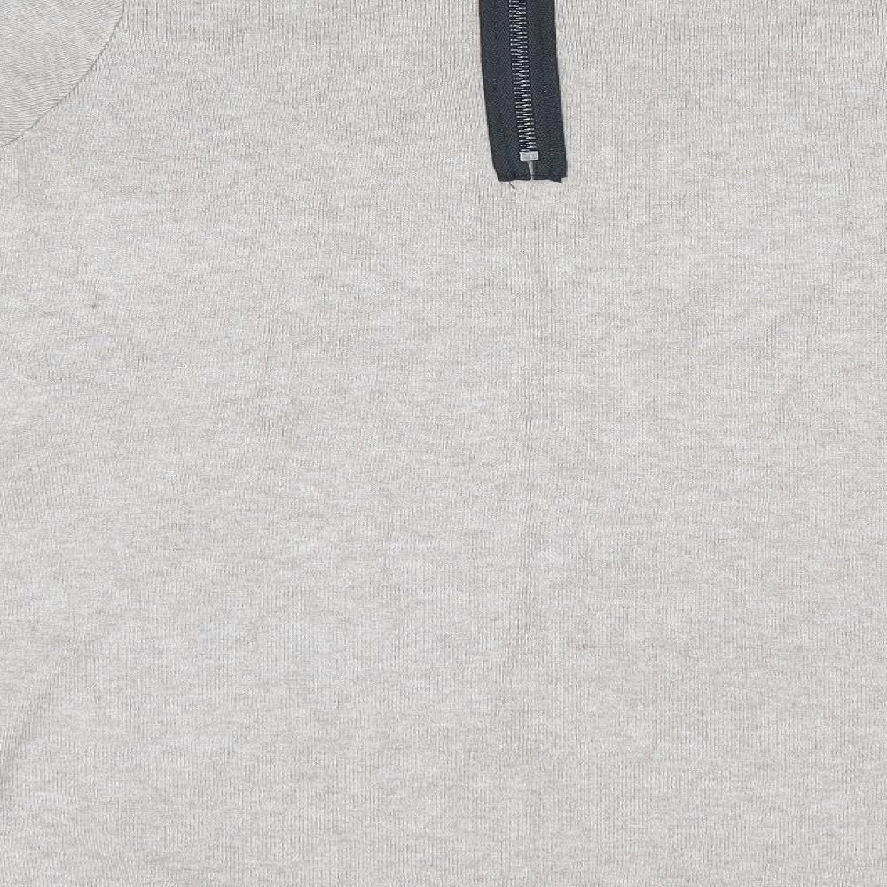 Zara Womens Beige Pullover Jumper Size 8 - Longline Jumper Back Zip