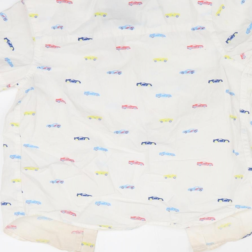 Florence and Fred Boys White Basic Button-Up Size 12-18 Months - Cars print