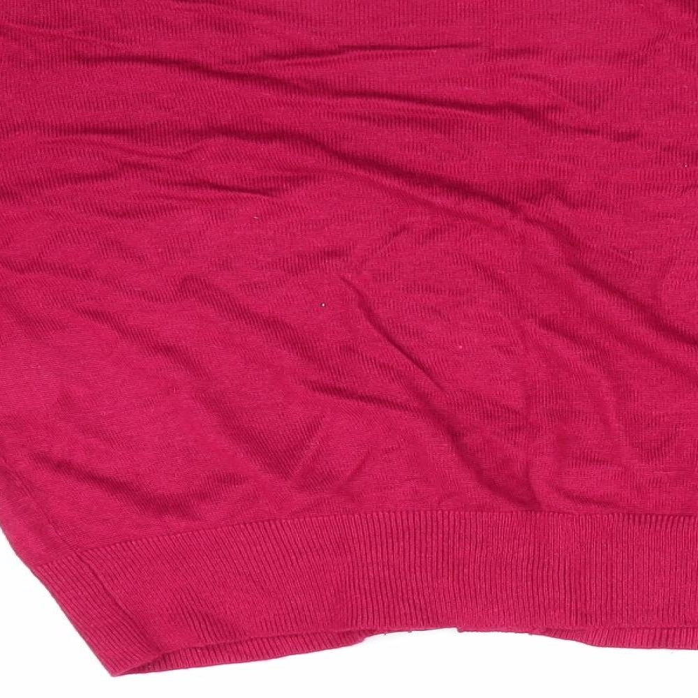 Sisley Womens Red Cardigan Jumper Size L