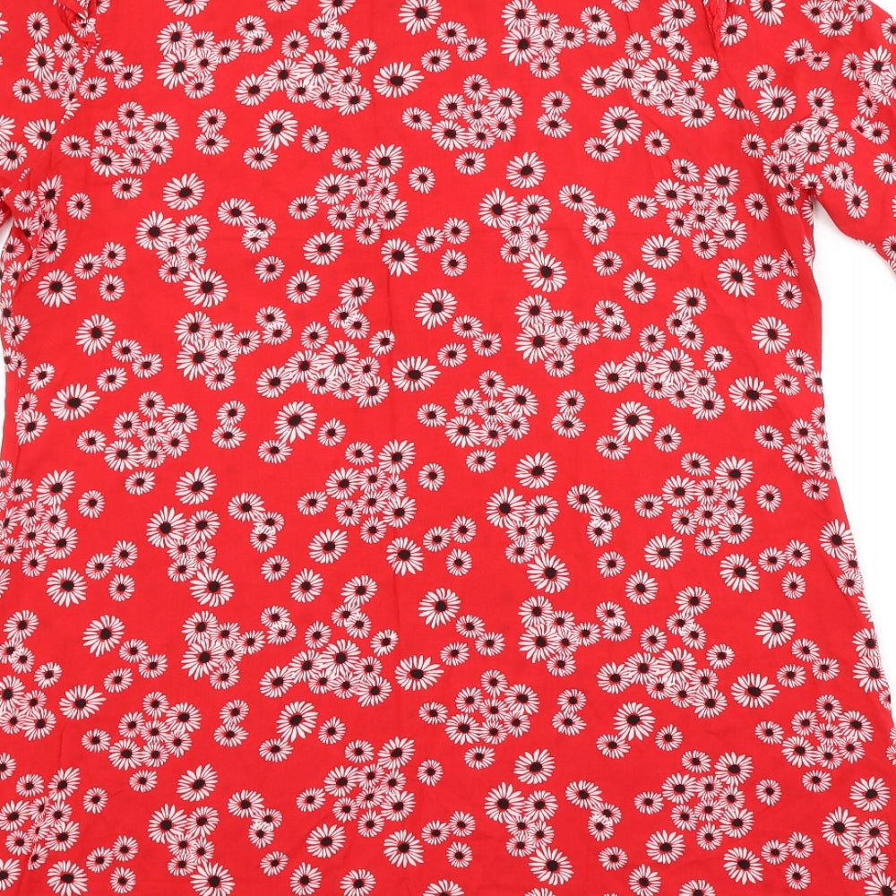 Papaya Womens Red Floral A-Line Size 14