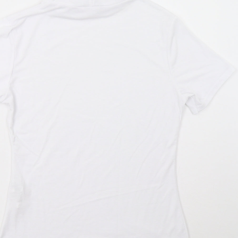 Boohoo Womens White Basic Blouse Size 14