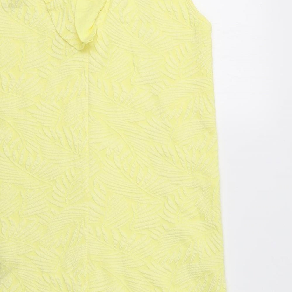 Mango Womens Yellow Floral A-Line Size S