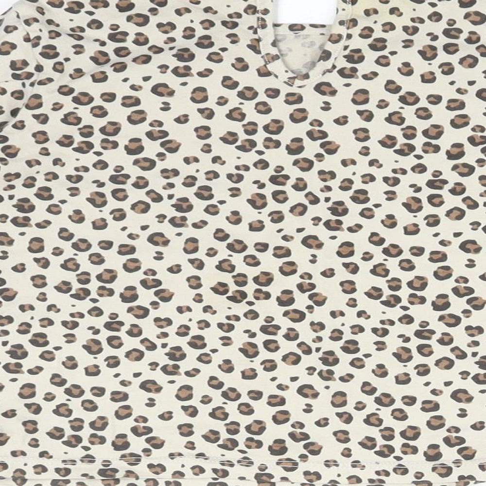 H&M Girls Multicoloured Animal Print Basic T-Shirt Size 2-3 Years