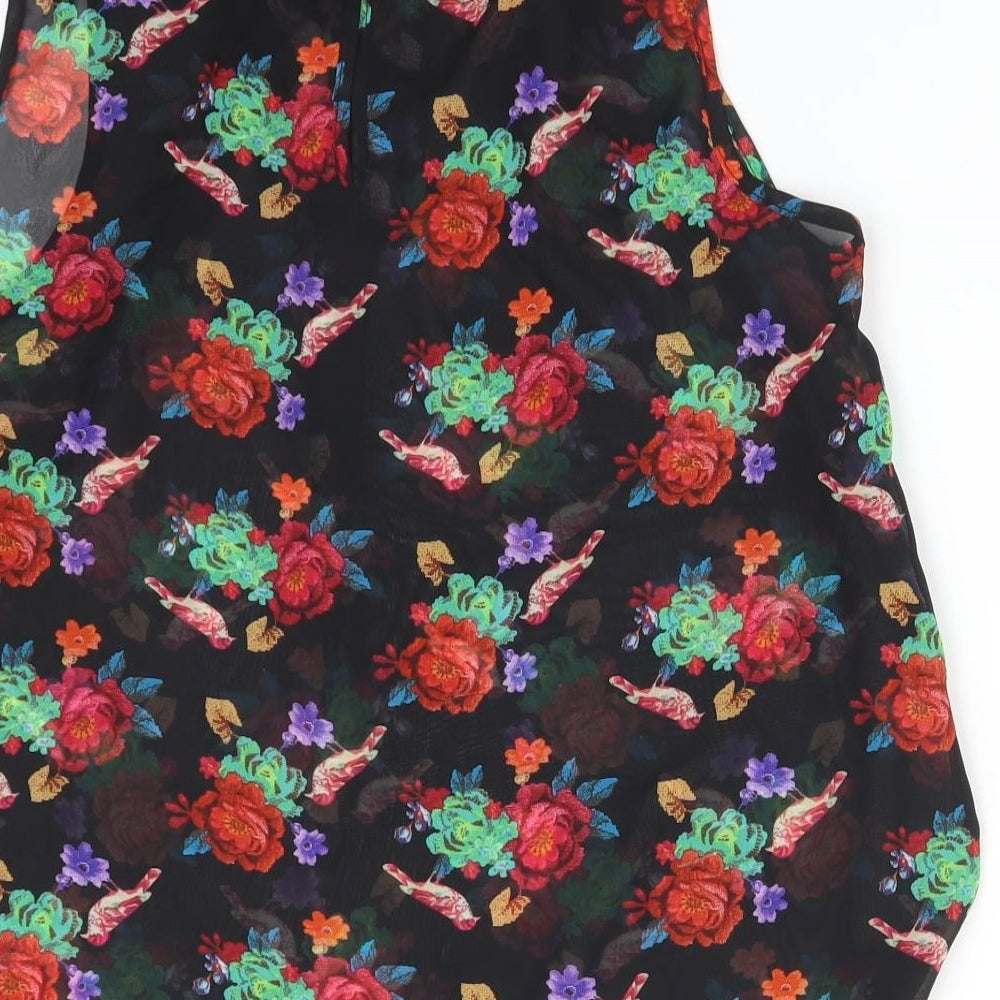 Atmosphere Womens Black Floral Basic Blouse Size 8
