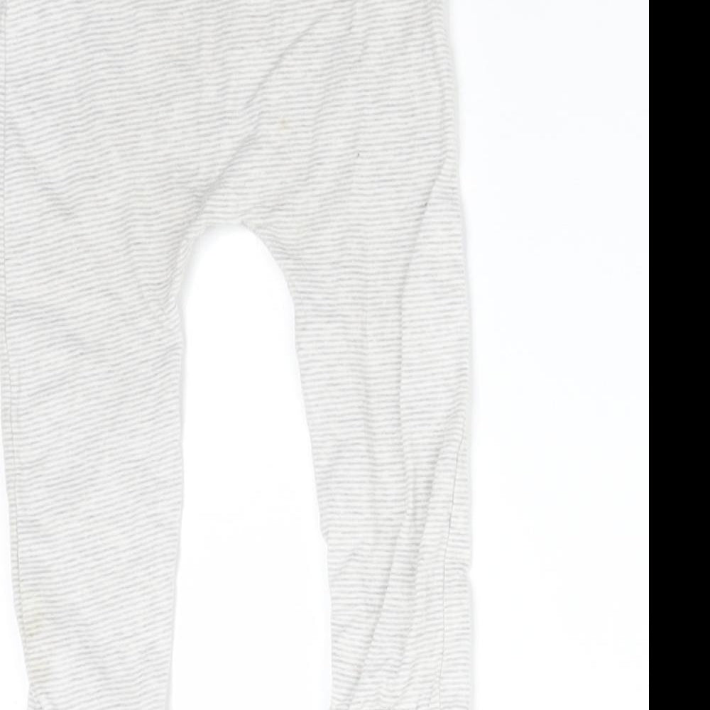 George Baby Grey Striped Jogger Trousers Size 9-12 Months