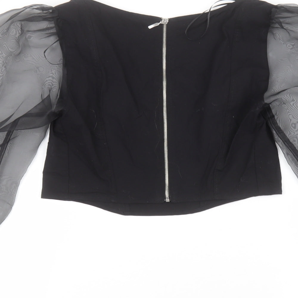 Topshop Womens Black Basic T-Shirt Size 8