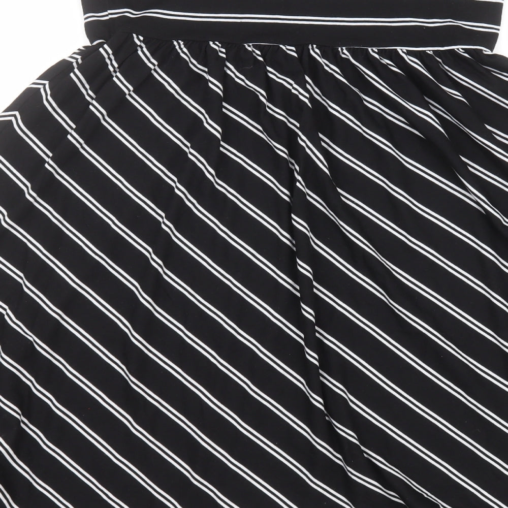 ESMARA Womens Black Striped A-Line Size L