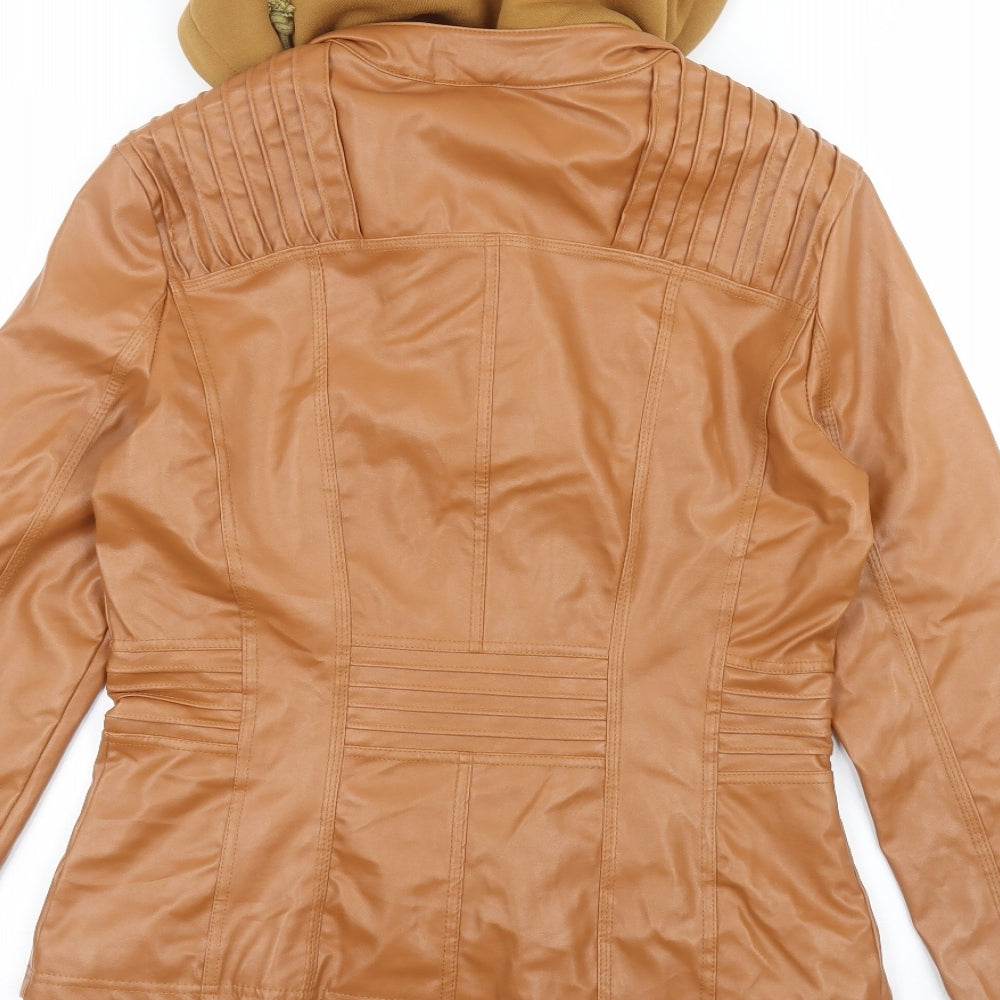 Gamiss Womens Brown Parka Coat Size L