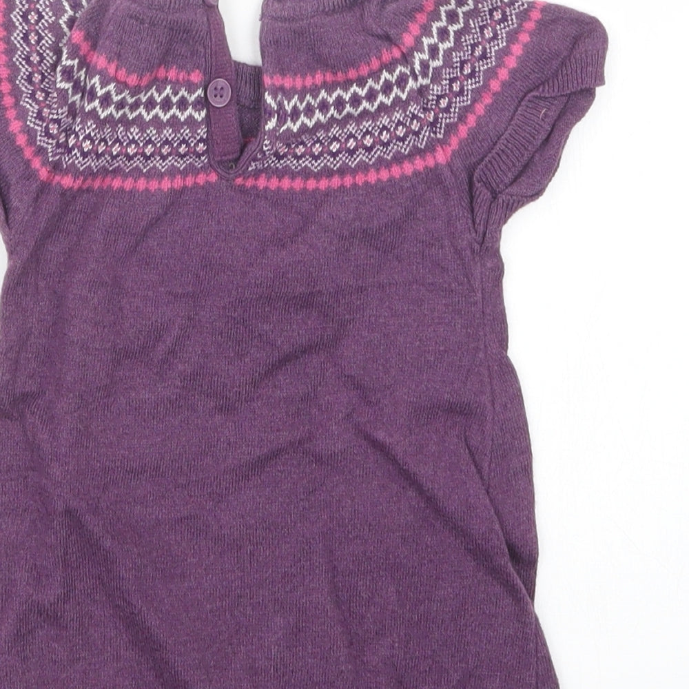 H&M Girls Pink Knit Pullover Jumper Size 9-12 Months