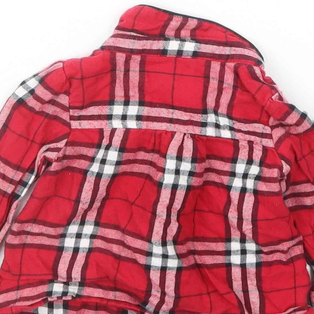 NEXT Girls Red Check Basic Button-Up Size 3-6 Months