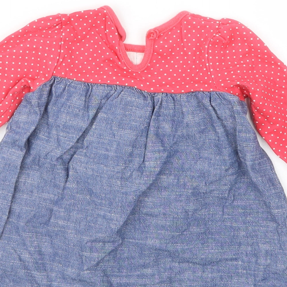 George Girls Pink Polka Dot T-Shirt Dress Size 3-6 Months