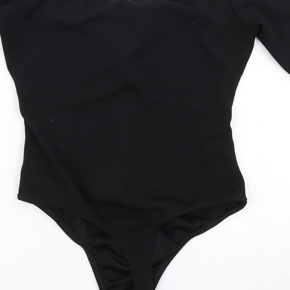 PRETTYLITTLETHING Womens Black Bodysuit One-Piece Size 10