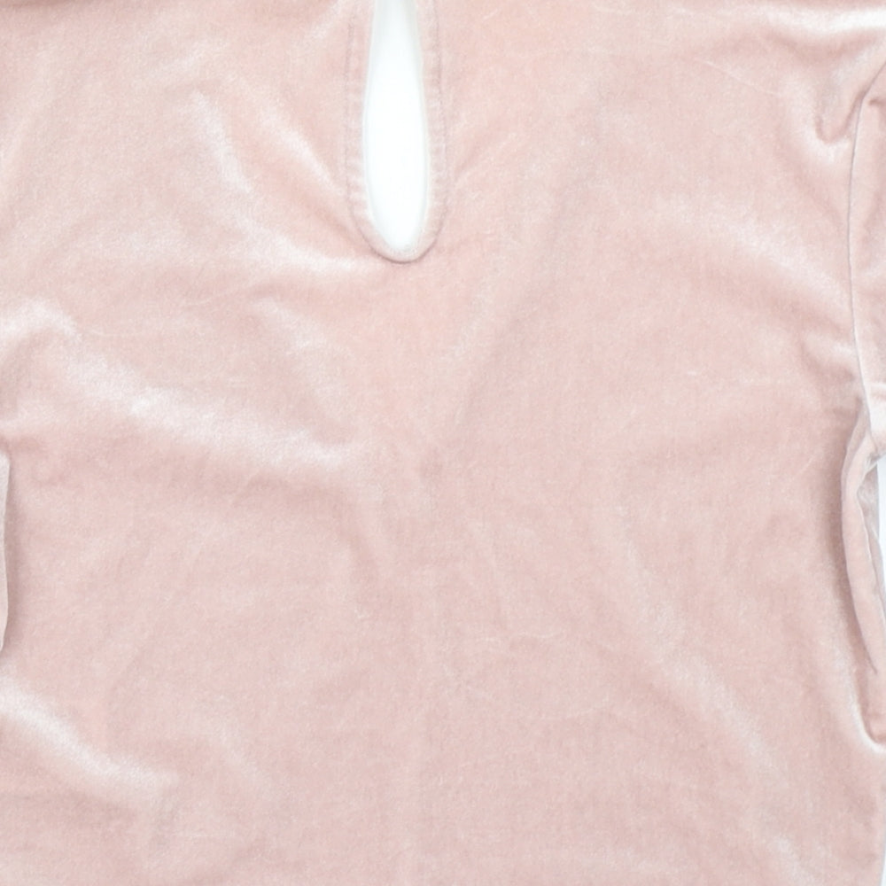 Divided Womens Pink Basic T-Shirt Size S - Cut Out