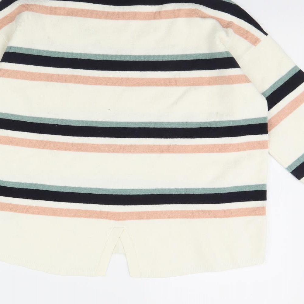 Marks & Spencer Womens Ivory Striped Pullover Jumper Size S