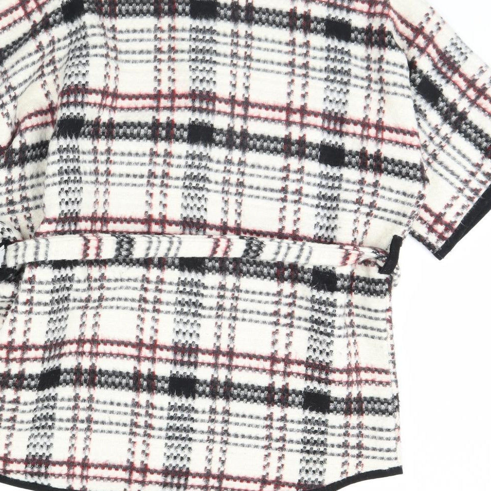 WalG Womens White Check Jacket Size M