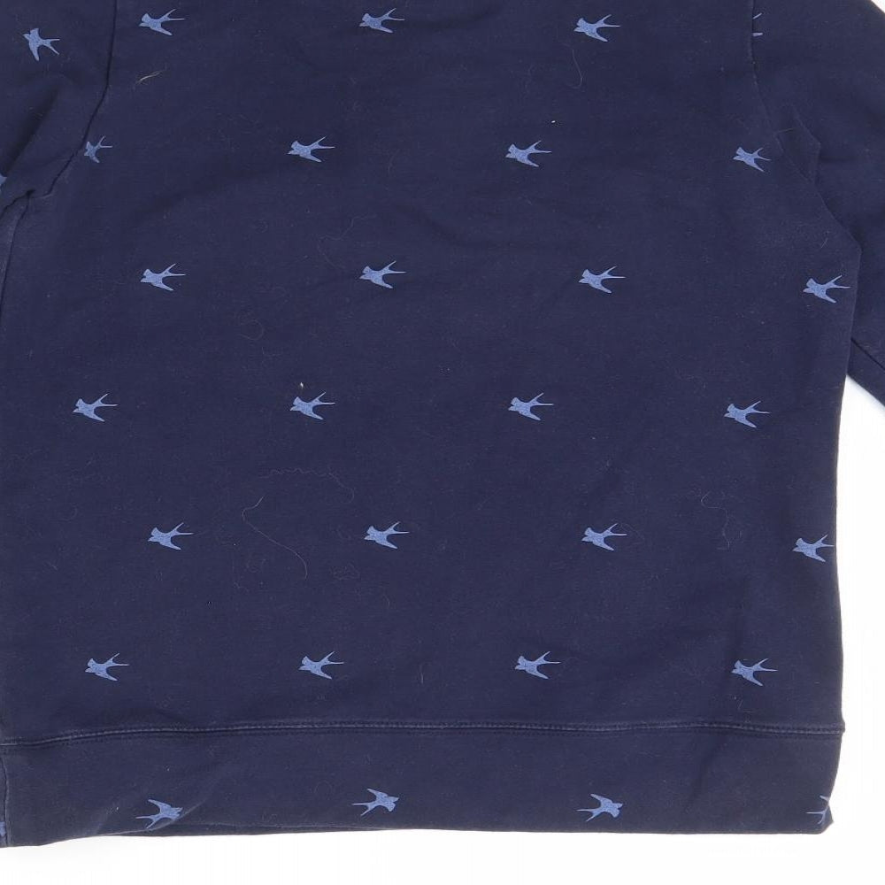 NEXT Womens Blue Animal Print Henley Jumper Size 10