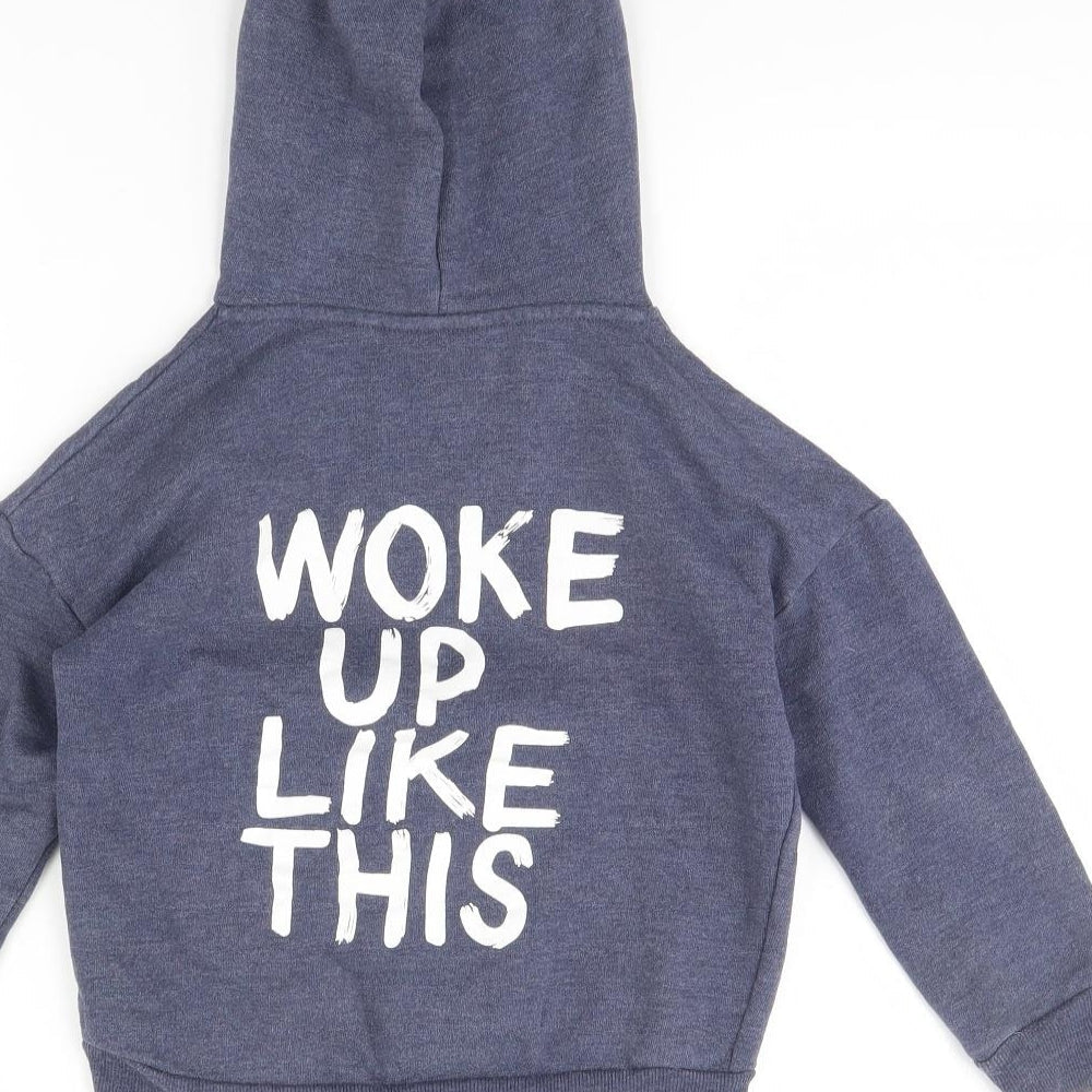 Outfit Boys Blue Pullover Hoodie Size 7 Years - Woke up like this