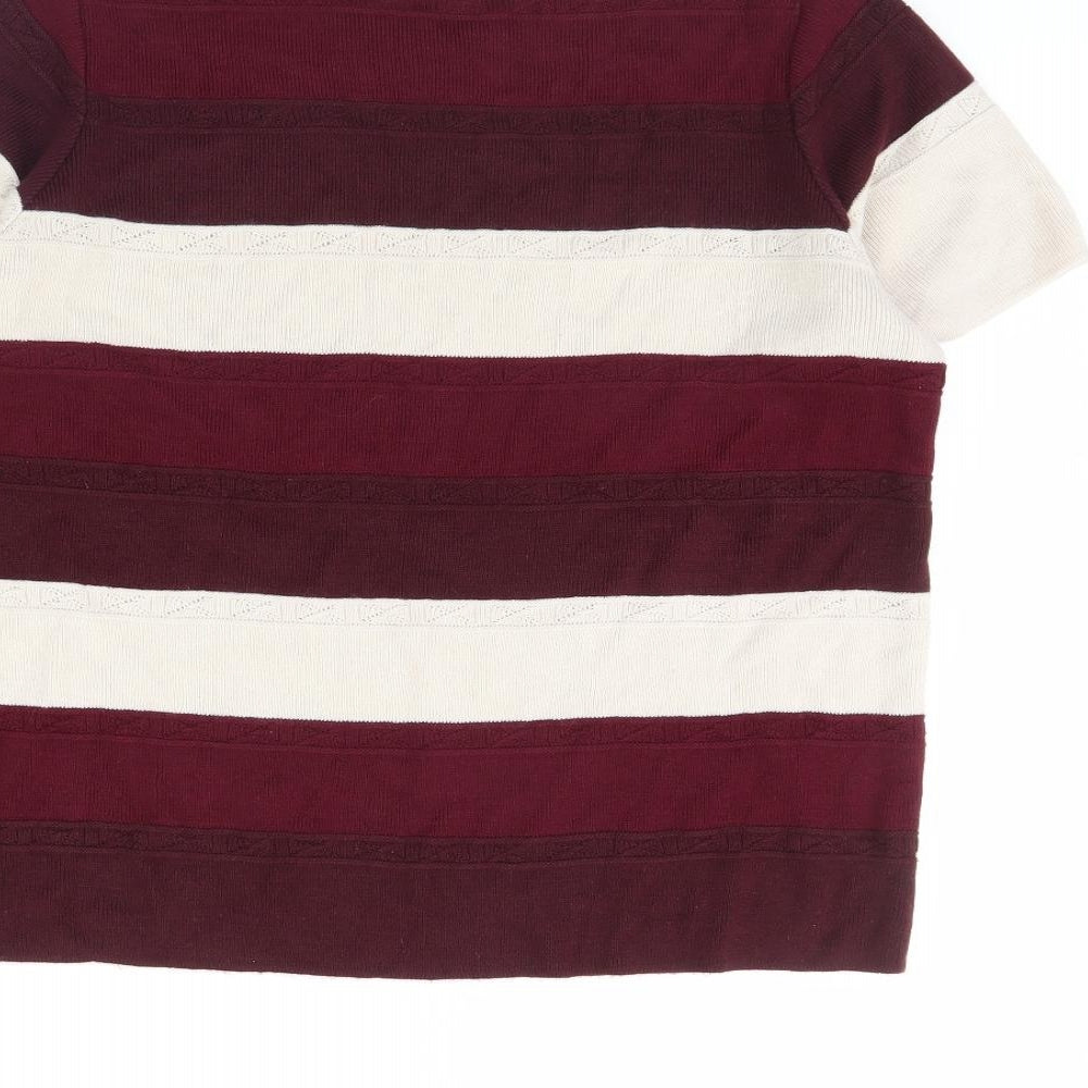 Berketex Womens Purple Striped Basic Blouse Size 14