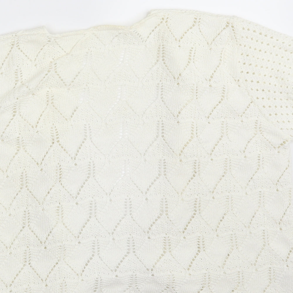 Preworn Womens Ivory Argyle/Diamond Cardigan Jumper Size M