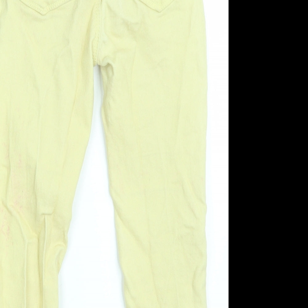Jordache Girls Yellow Jegging Trousers Size 7-8 Years - Inside Leg 17 Inches