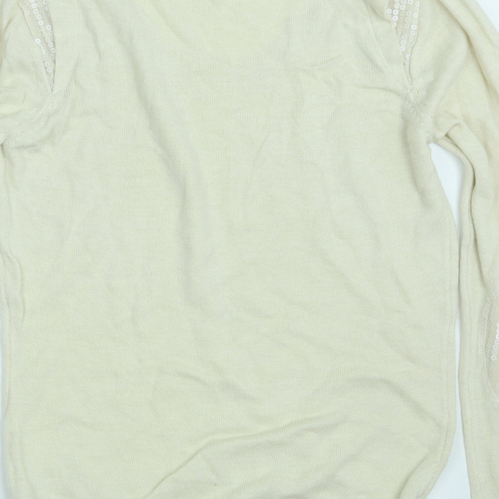 Dorothy Perkins Womens Beige Knit Pullover Jumper Size 8