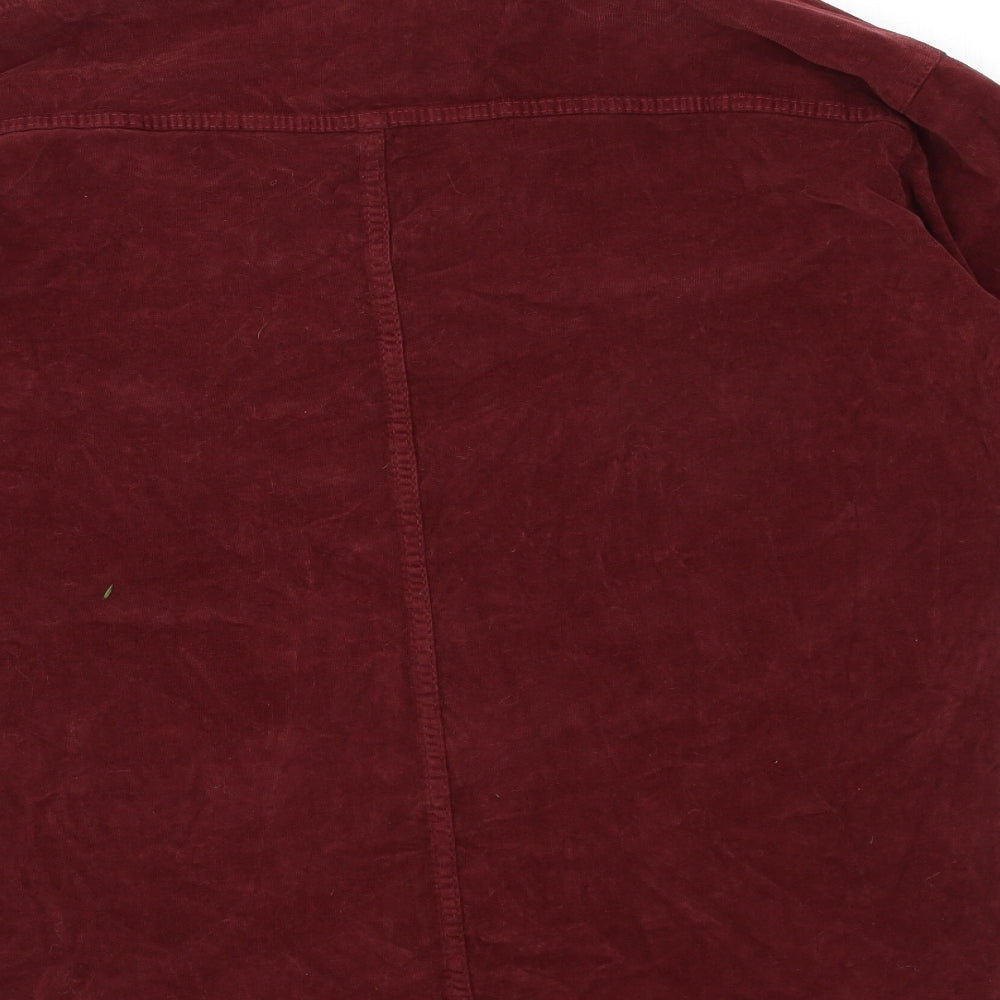 Select Womens Red Corduroy Shirt Dress Size 8