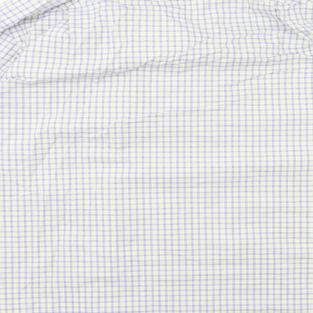 Charles Tyrwhitt Mens Blue Check Button-Up Size M