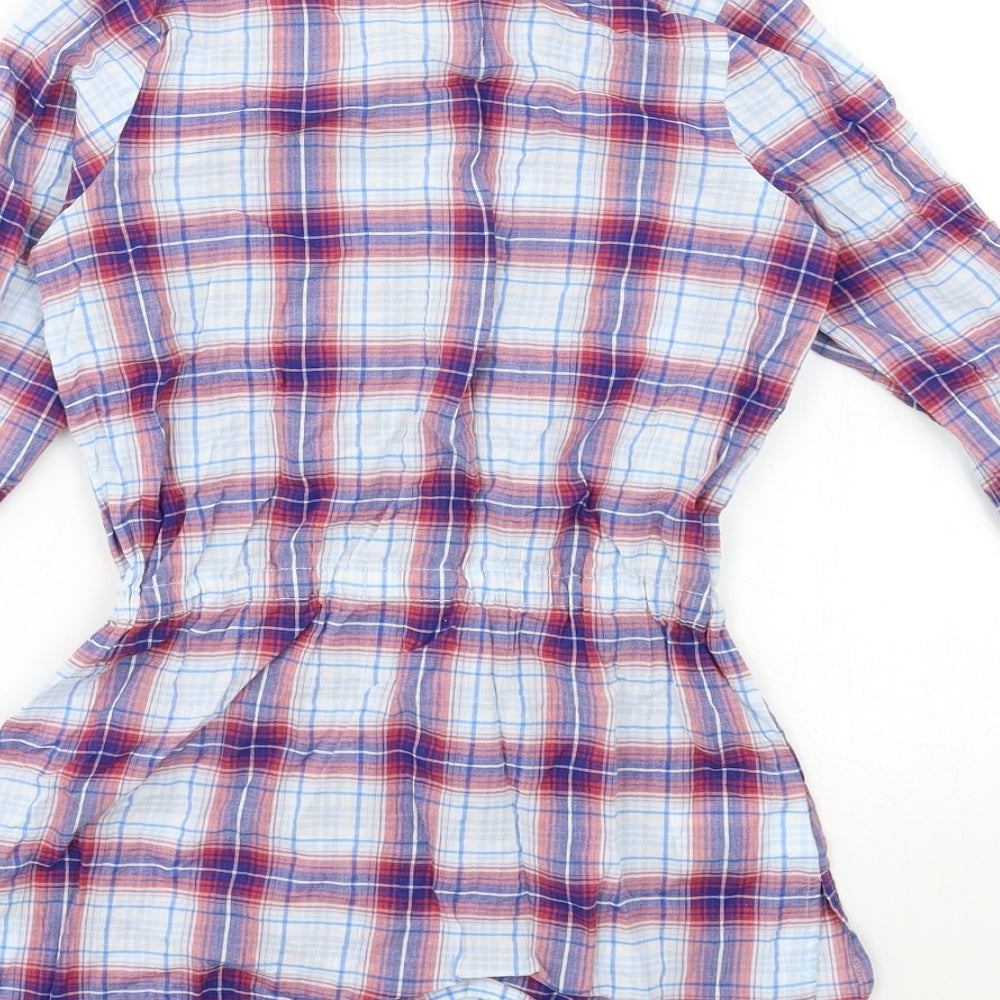 Country Road Girls Blue Check Shirt Dress Size 4 Years