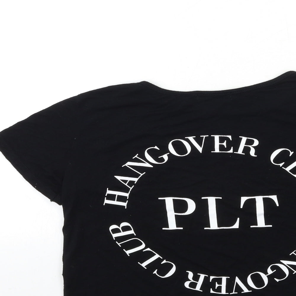 PRETTYLITTLETHING Womens Black Basic T-Shirt Size 8