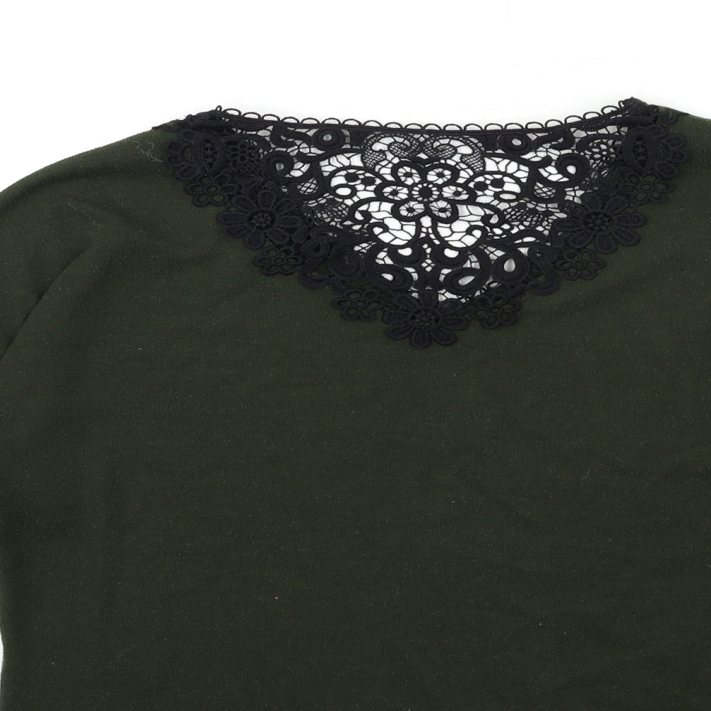 Dorothy Perkins Womens Green Knit Pullover Jumper Size 8