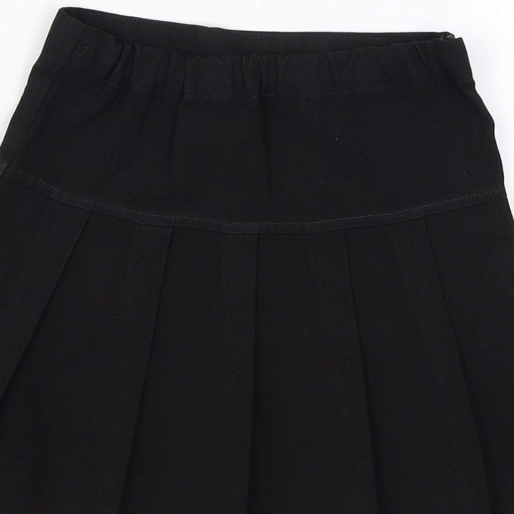 Marks & Spencer Girls Black Flare Skirt Size 6 Years
