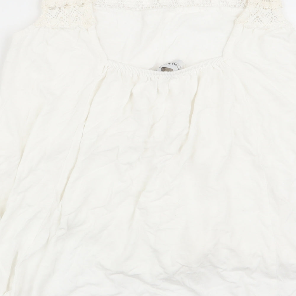 Pull&Bear Womens White Basic Tank Size 6