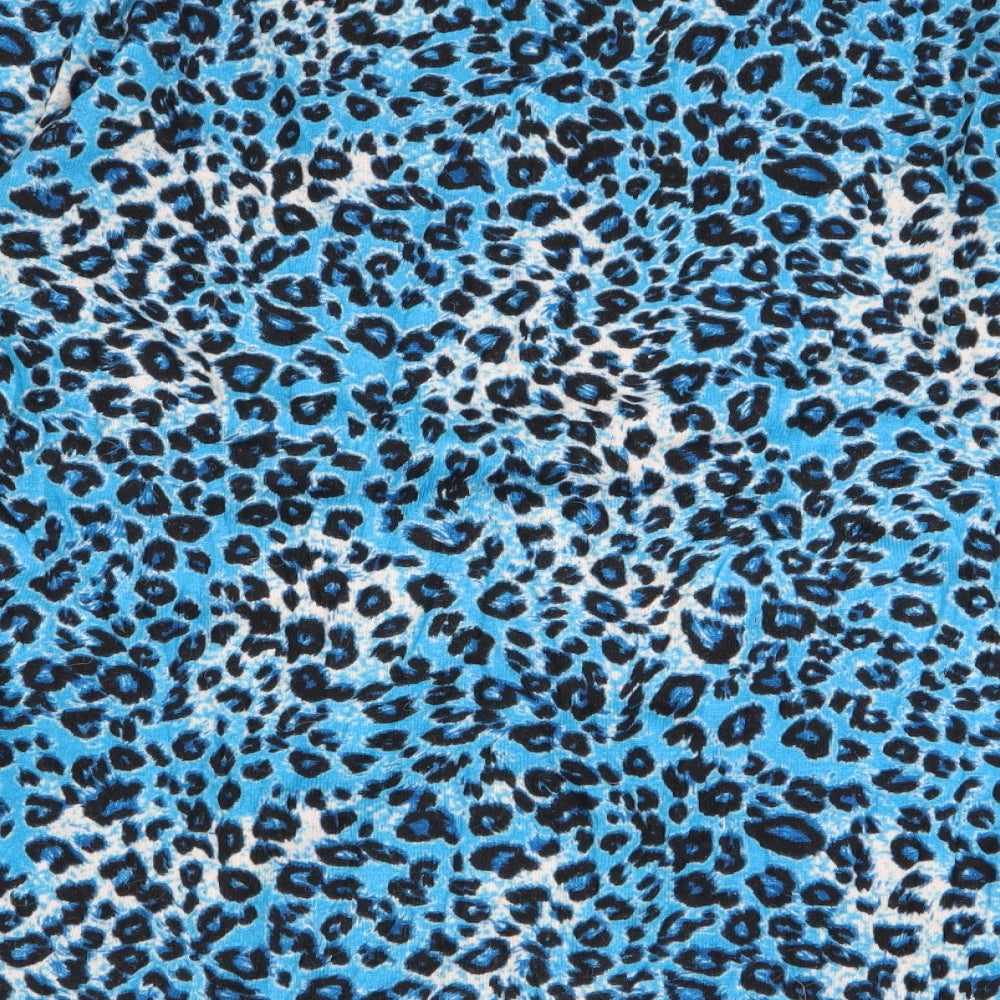 shi sheng Womens Multicoloured Animal Print Basic T-Shirt Size L