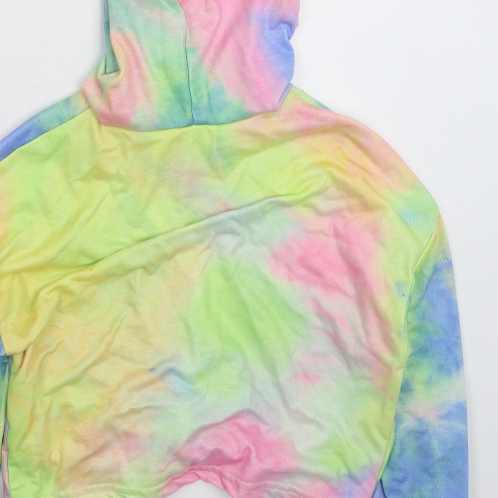 SheIn Girls Multicoloured Rayon Pullover Hoodie Size 7 Years