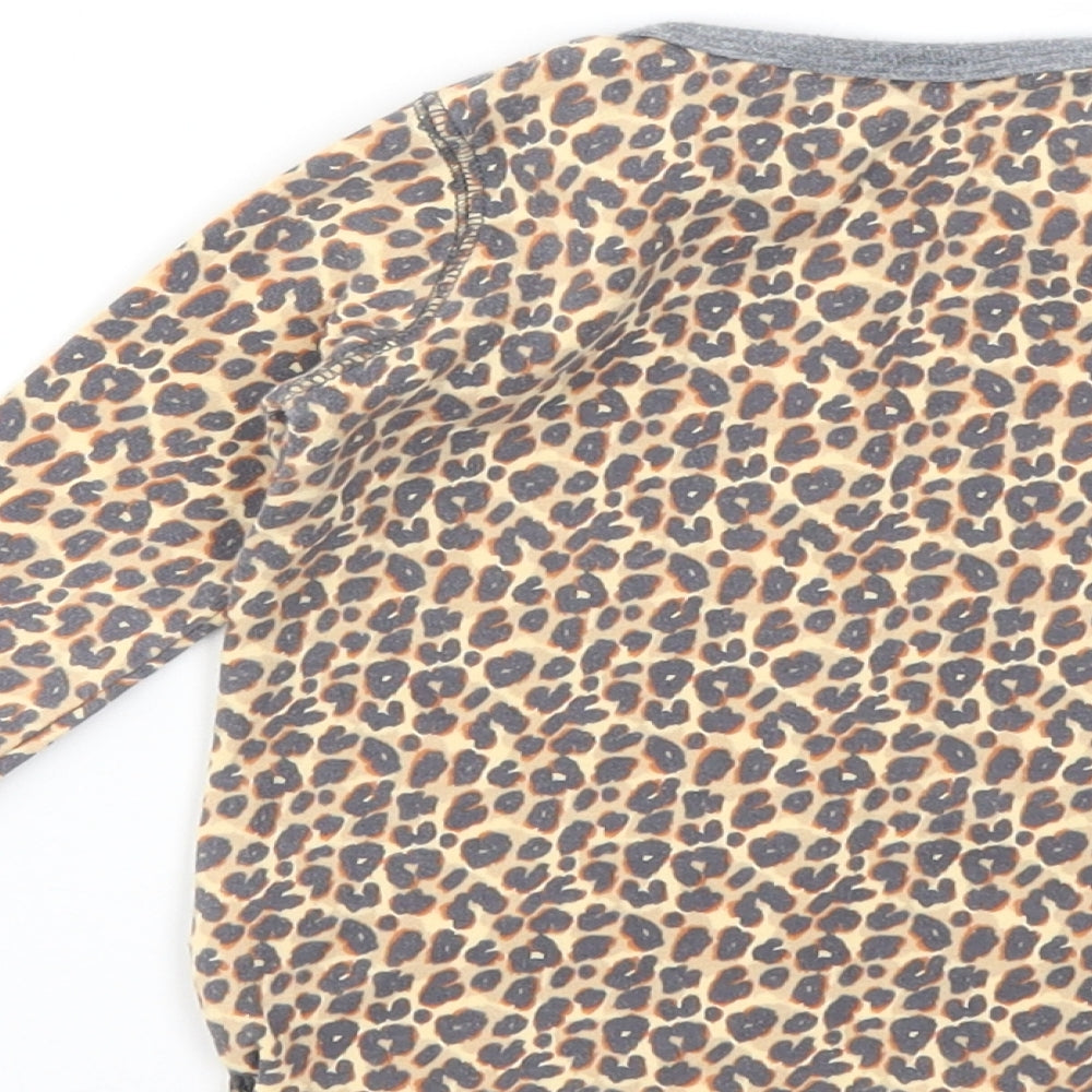 NEXT Girls Brown Animal Print Basic T-Shirt Size 12-18 Months